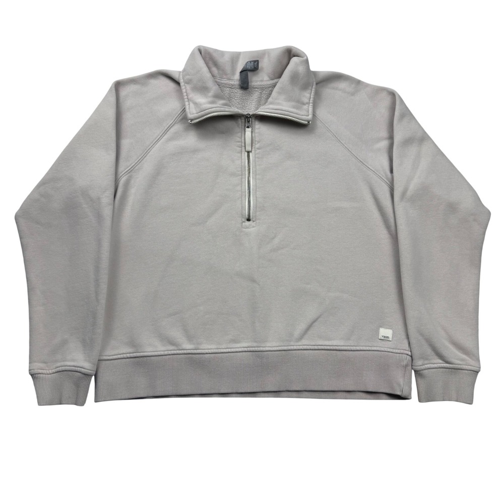 Vuori Restore Half Zip Pullover Beige Clay Fleece Sweatshirt VW233 Womens Small